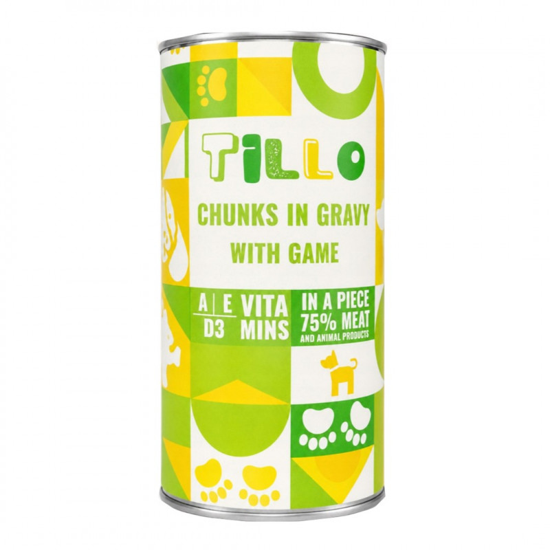 TILLO Chunks in gravy Game mokra karma dla psów, 1250 g