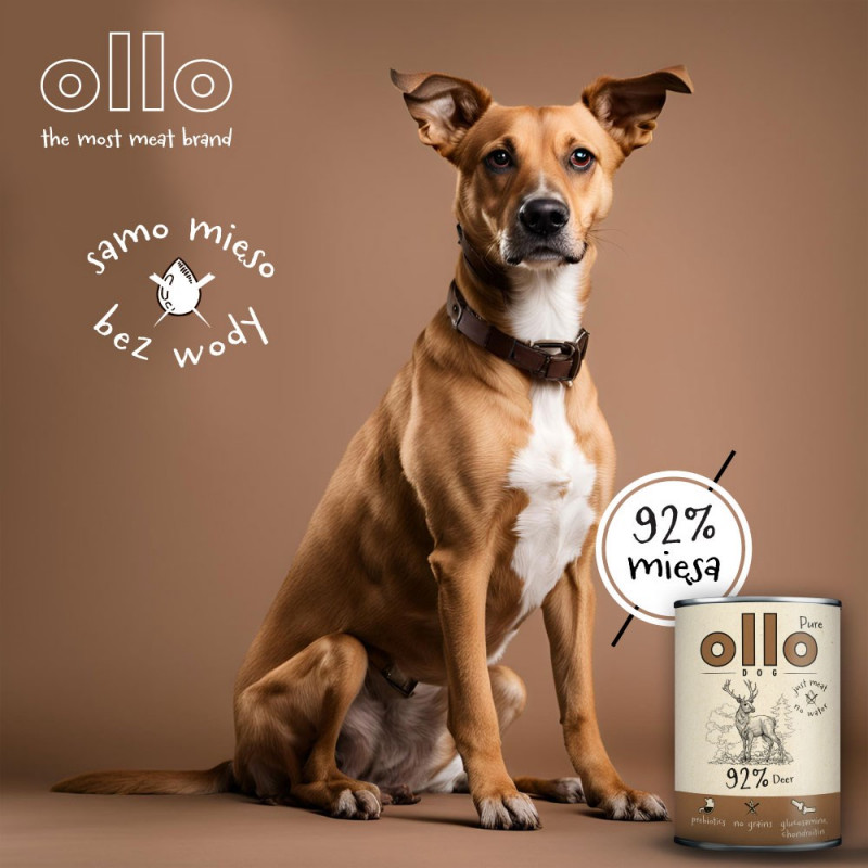 OLLO Pure Deer mokra karma dla psów, 850 g