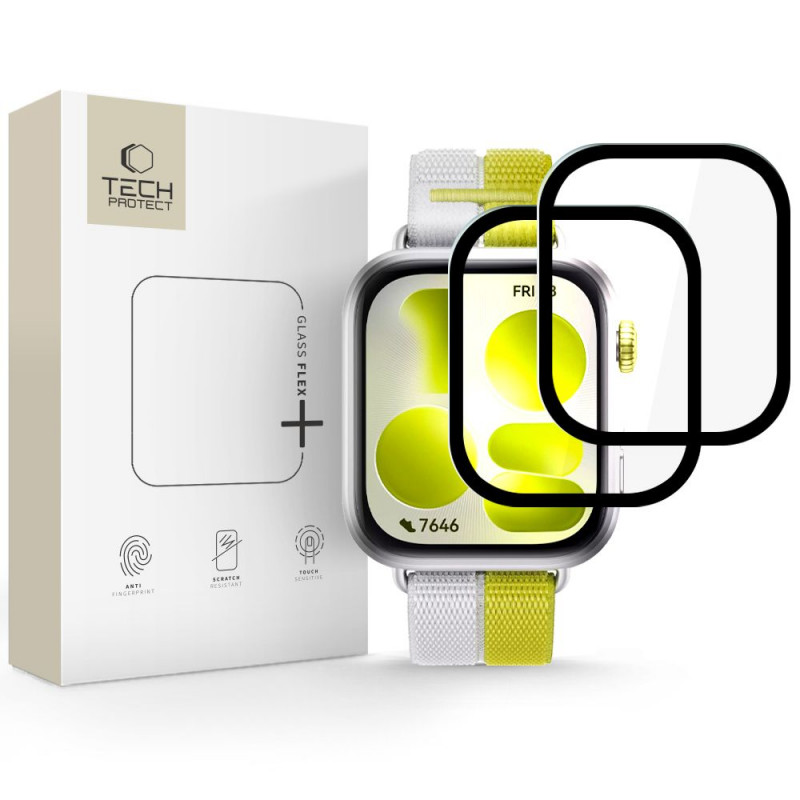 Tech-Protect Glass Flex+ Huawei Watch Fit 5 szkło hybrydowe, czarny (2 szt.)
