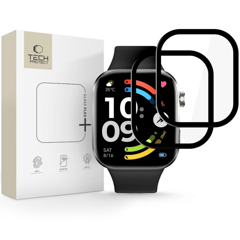 Tech-Protect Glass Flex+ Xiaomi Redmi Watch 6 szkło hybrydowe, czarny (2 szt.)