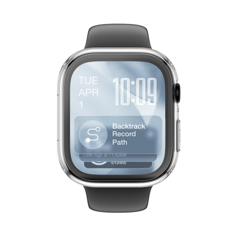 AmazingThing Radix FullGuard szklana folia ochronna z etui do Apple Watch Series 11 46 mm, przezroczysta