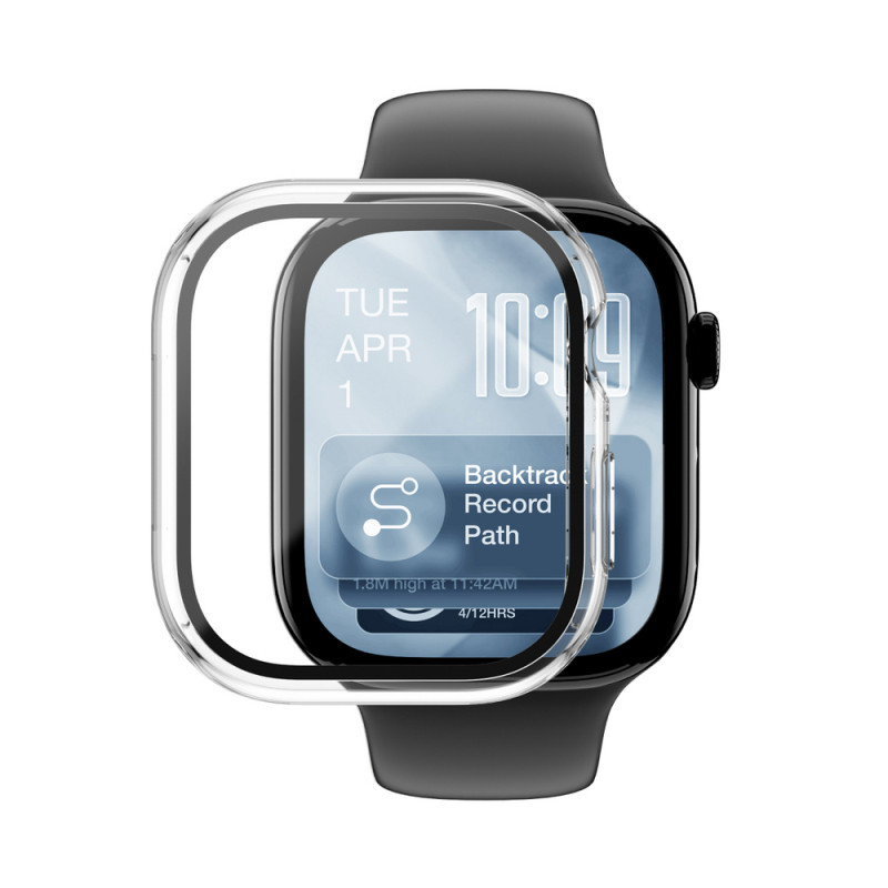 AmazingThing Radix FullGuard szklana folia ochronna z etui do Apple Watch Series 11 46 mm, przezroczysta