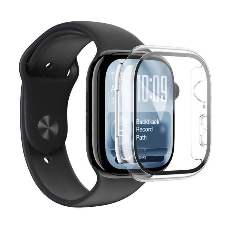 AmazingThing Radix FullGuard szklana folia ochronna z etui do Apple Watch Series 11 46 mm, przezroczysta