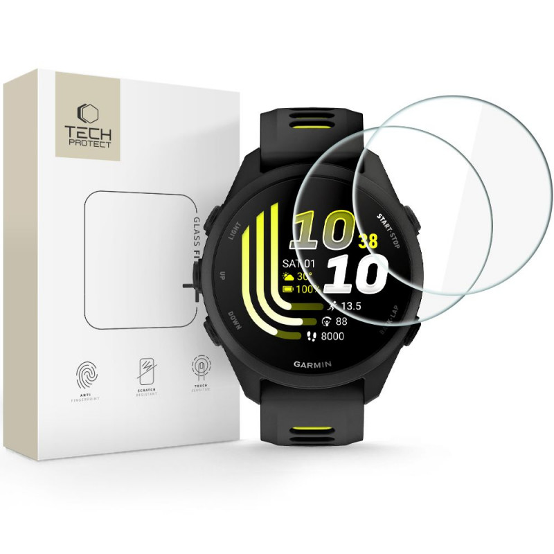Tech-Protect Glass Fit+ szkło hartowane do Garmin Forerunner 70 / 170, przezroczyste (2 szt.)