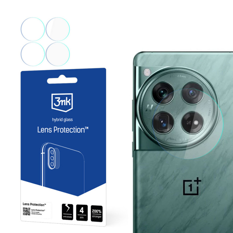 Szkło hybrydowe na obiektyw aparatu 3MK Lens Protection dla OnePlus 12 5G (4 szt.)