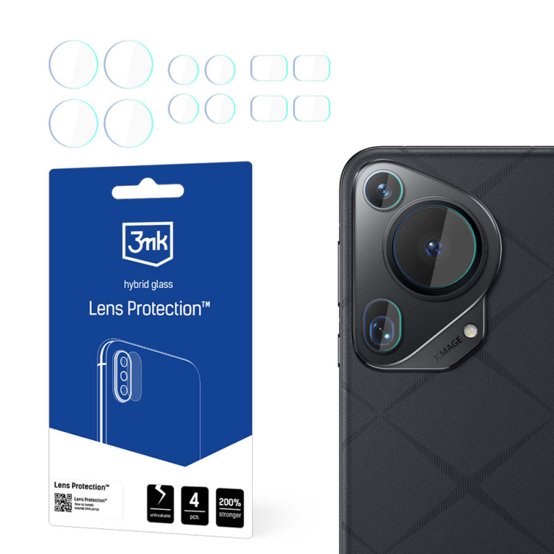 Szkło hybrydowe do ochrony obiektywu aparatu 3MK Lens Protection dla Huawei Pura 70 Ultra (4 szt.)