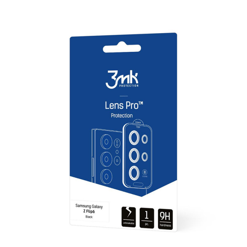 Szkło hartowane na obiektyw aparatu 3MK Lens Protection Pro do Samsung Galaxy Z Flip 6, czarny