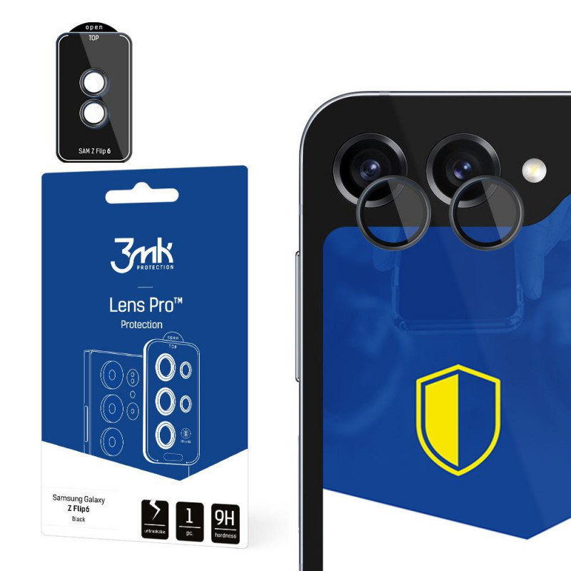Szkło hartowane na obiektyw aparatu 3MK Lens Protection Pro do Samsung Galaxy Z Flip 6, czarny