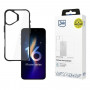Etui 3mk Satin Armor Case+ do Apple iPhone 16 Plus, przezroczyste z czarną ramką