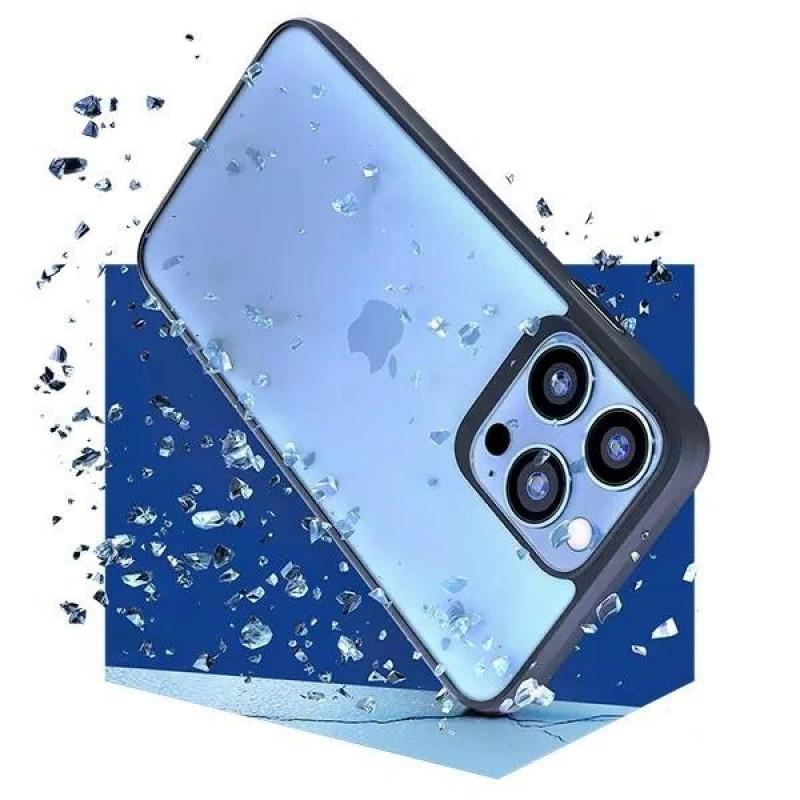 Etui 3mk Satin Armor Case+ do Apple iPhone 16 Plus, przezroczyste z czarną ramką