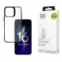 Etui 3mk Satin Armor Case+ do Apple iPhone 16 Pro Max, przezroczyste z czarną ramką