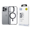 3mk Satin Armor MagCase z MagSafe do Apple iPhone 16 Pro, przezroczysty z czarną ramką