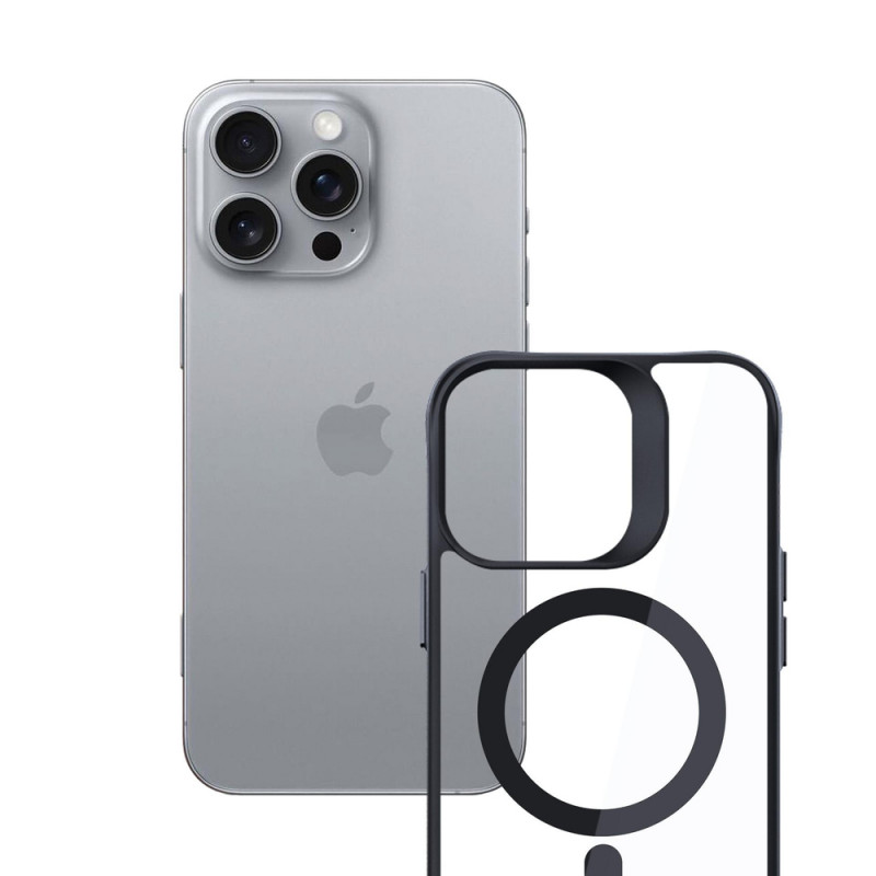 3mk Satin Armor MagCase z MagSafe do Apple iPhone 16 Pro Max (W-3SAMaCa-AiP16PM-0), przezroczyste z czarną ramką
