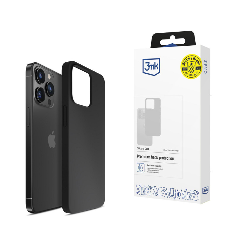 Etui silikonowe 3mk Silicone Case do Apple iPhone 16 Pro, czarne