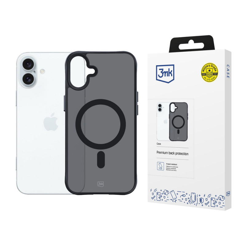Etui 3mk Smoke MagCase with MagSafe do Apple iPhone 16 Plus (W-3SmoMaCa-AiP16Plu-0), półprzezroczyste