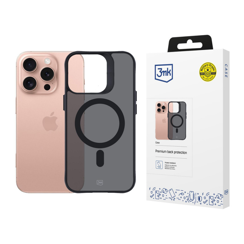 3mk Smoke MagCase z MagSafe do Apple iPhone 16 Pro, półprzezroczysty