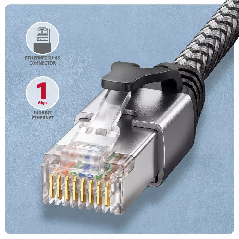 Goobay AXAGON ADE-CM15 adapter USB-C Gigabit Ethernet z zintegrowanym kablem CAT6 1,5 m, RJ-45