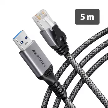 Goobay AXAGON ADE-AM50 adapter USB-A Gigabit Ethernet z zintegrowanym kablem CAT6 5 m, RJ-45