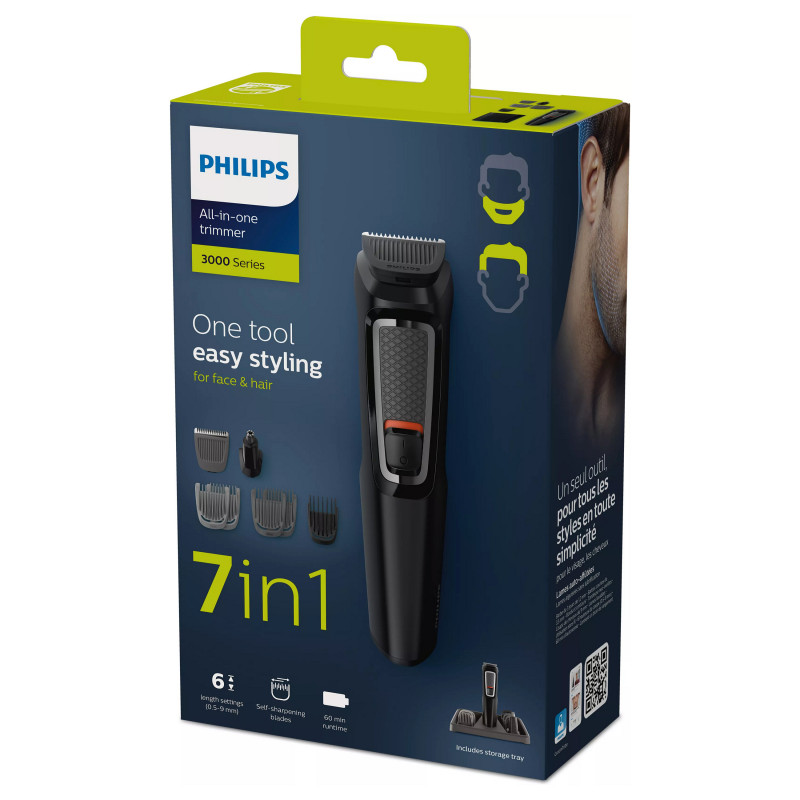 Trymer wielofunkcyjny Philips Series 3000 MG3721/14, czarny