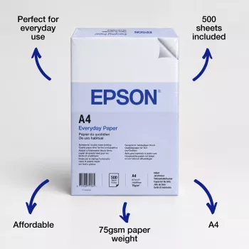 Papier do drukowania Epson w kolorze jasnej bieli, A4 (210 x 297 mm), 75 g/m2