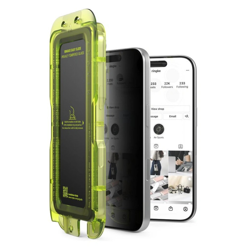 Ringke Easy Slide Privacy szkło hartowane z filtrem prywatności dla Apple iPhone 17 Pro Max (2 szt.)