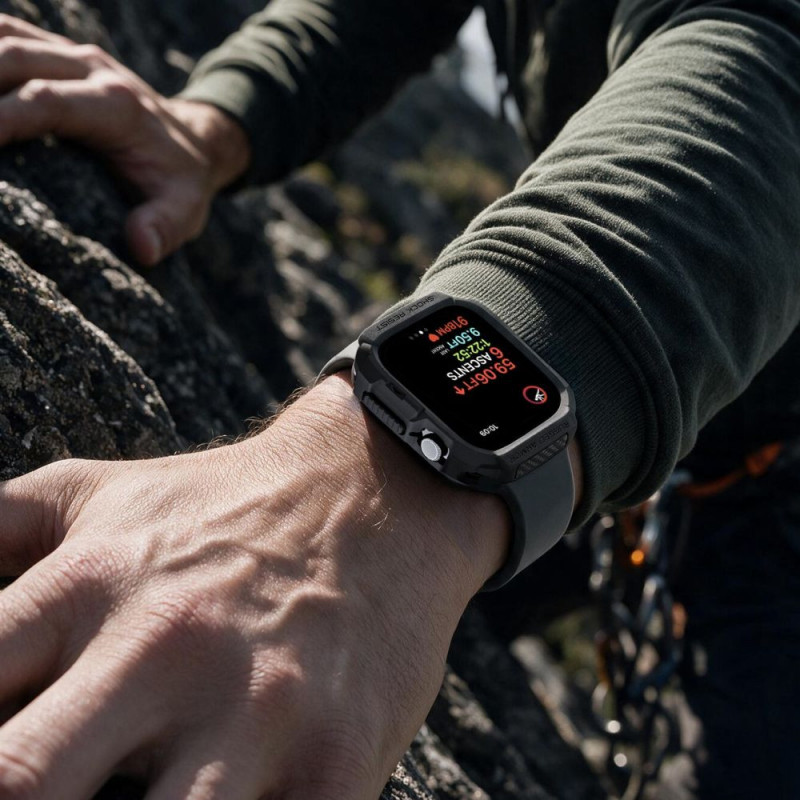 Spigen Rugged Armor ACS11886 etui na Apple Watch 12 46 mm, matowy czarny