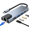 Tech-Protect V3 5in1 hub USB-C, szary