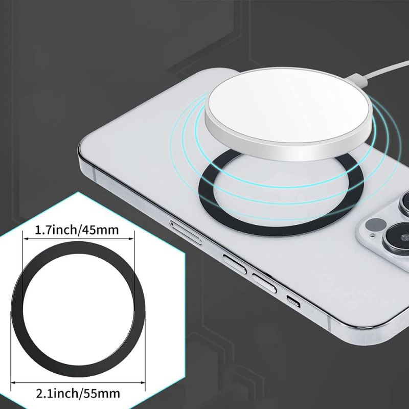 Tech-Protect MagMat MagSafe uniwersalny pierścień magnetyczny, czarny i srebrny (2 szt.)