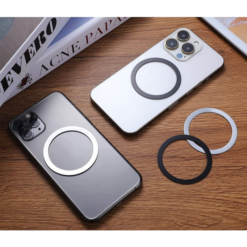 Tech-Protect MagMat MagSafe uniwersalny pierścień magnetyczny, czarny i srebrny (2 szt.)
