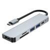 Tech-Protect V4 6-in-1 hub USB-C, szary