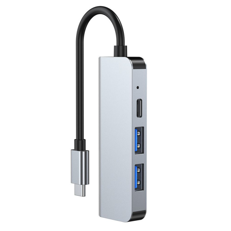 Tech-Protect V2 4-w-1 hub USB-C, szary