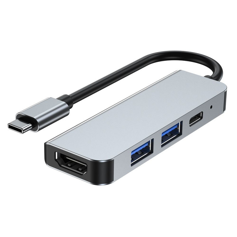 Tech-Protect V2 4-w-1 hub USB-C, szary
