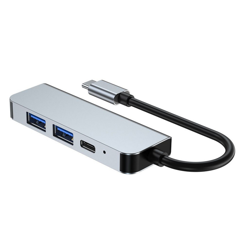 Tech-Protect V2 4-w-1 hub USB-C, szary