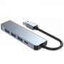 Tech-Protect V0-HUB 5in1 hub USB-A, szary