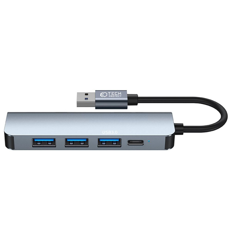 Tech-Protect V0-HUB 5in1 hub USB-A, szary