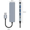 Tech-Protect V0-HUB 5in1 hub USB-A, szary