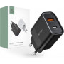Tech-Protect C30W ładowarka ścienna 2-portowa, USB-C PD 30W i USB-A QC 3.0, czarna