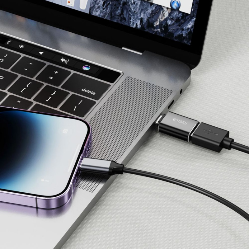 Tech-Protect UltraBoost adapter OTG USB-C / USB-A, czarny