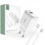 Tech-Protect C20W ładowarka ścienna 2-portowa PD 20W QC 3.0 z kablem Lightning, biała