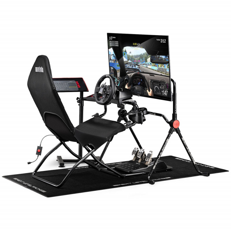 Next Level Racing GTLite Air składany kokpit wyścigowy, siatka SIMAERO, czarny