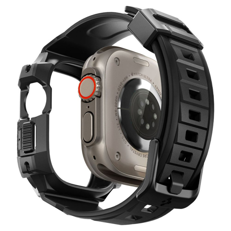 Spigen Rugged Armor Pro pasek z etui dla Apple Watch Ultra 1 / 2 / 3 49 mm, czarny
