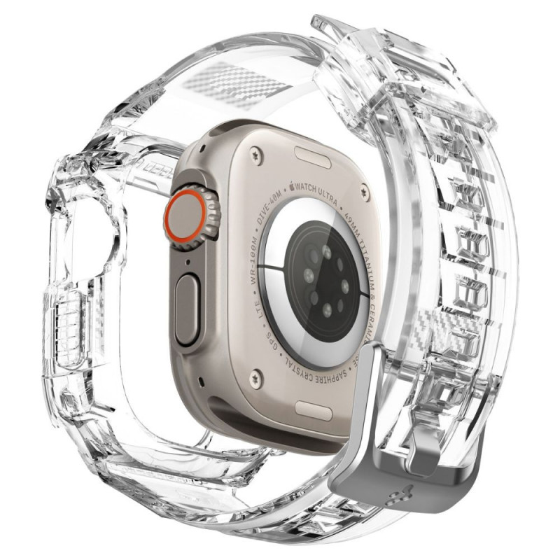 Spigen Rugged Armor Pro pasek z etui na Apple Watch Ultra 49 mm, Crystal Clear