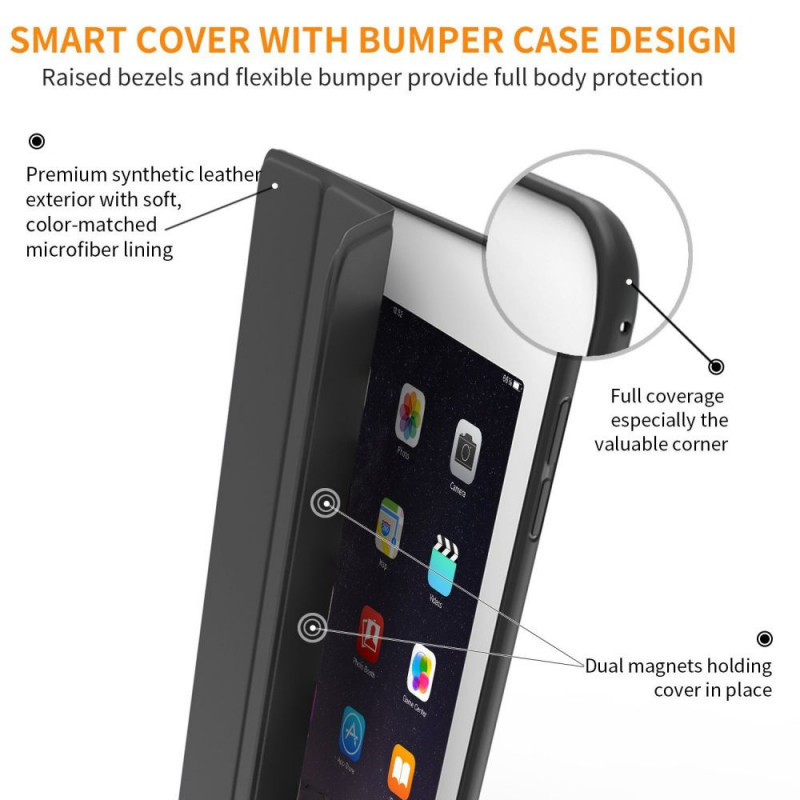 Tech-Protect Smartcase THP770BLK etui do Apple iPad 9.7 (2017/2018, 5. i 6. generacja), czarne