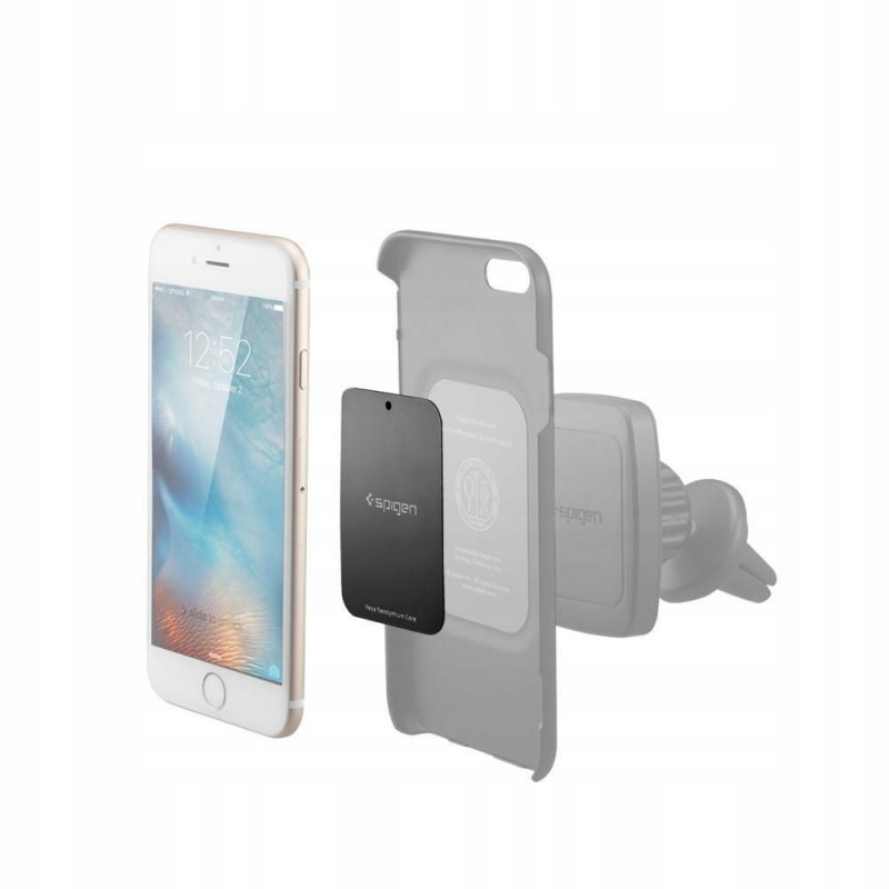 Spigen MP-4P magnetyczne metalowe płytki do uchwytów samochodowych 000EP20342, czarny (4 szt.)