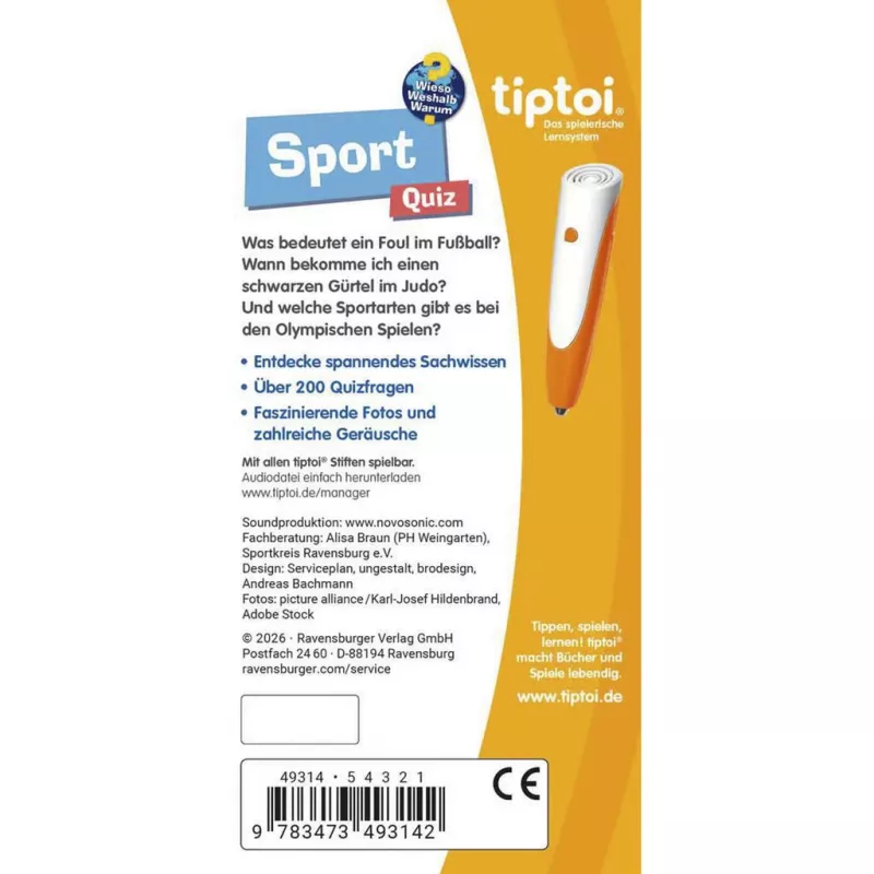 Ravensburger tiptoi Wieso? Weshalb? Warum? Quiz Sport, wydanie niemieckie