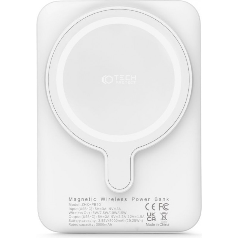 Tech-Protect PB10 LifeMag MagSafe Power Bank 5000 mAh 15 W (THP1282WHT), biały