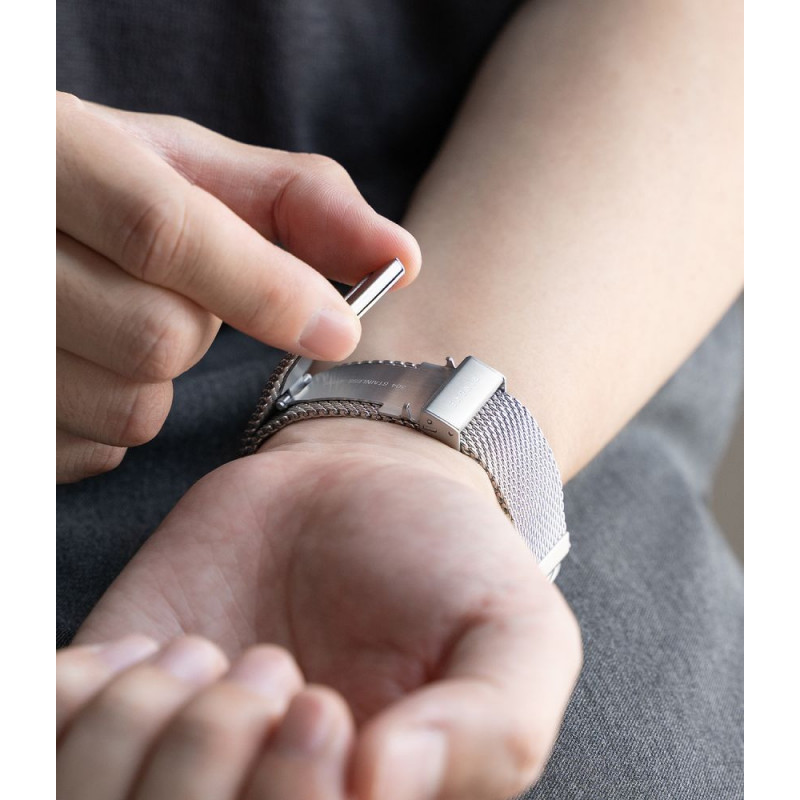 Ringke Metal One Mesh RGK12091 pasek do Apple Watch, 44/45/46/49 mm, srebrny