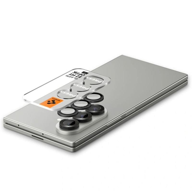 Spigen Optik Pro HD Glas.tR EZ Fit AGL09581 ochrona aparatu do Samsung Galaxy Z Fold 7 / 8 Ultra, czarny (2 szt.)