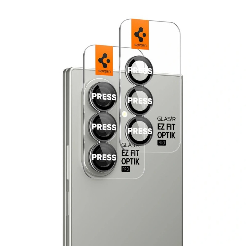 Spigen Optik Pro HD Glas.tR EZ Fit AGL09581 ochrona aparatu do Samsung Galaxy Z Fold 7 / 8 Ultra, czarny (2 szt.)