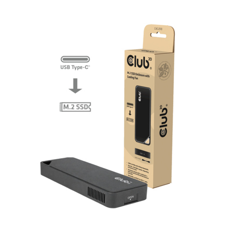 Obudowa do dysku SSD M.2 NVMe Club3D CAC-2510 z wentylatorem, USB4